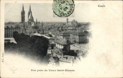 VINTAGE POSTCARD Caen Seen taken of the Old Etienne Saint