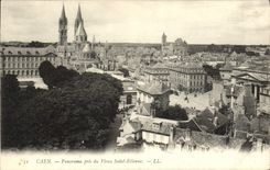 CPA Caen Panorama pris du Vieux Saint Etienne 