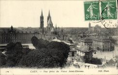 CPA Caen Vue prise du Vieux Saint Etienne 