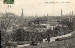 VINTAGE POSTCARD Caen Panorama taken of the Botanical garden
