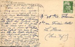 VINTAGE POSTCARD Caen through the ruins the street without name Militaria