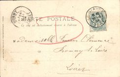 La POSTAL Trouville de la VENDIMIA el embarcadero y la playa tiene marea baja