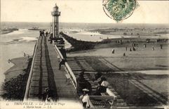 CPA Trouville La Jetee et la Plage a Maree basse 