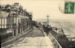 Opinión de Trouville de la POSTAL de la VENDIMIA de los chalets