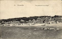 Opinión de Trouville de la POSTAL de la VENDIMIA de la playa