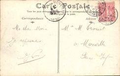 VINTAGE POSTCARD Trouville on sea the piers walk at the day of storm