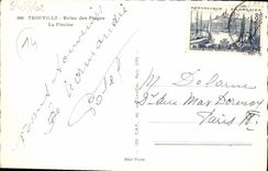 VINTAGE POSTCARD Trouville Queen of the beaches the swimming pool