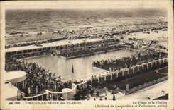 CPA Trouville Reine des plages la plage et la piscine