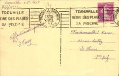 CPA Trouville Reine des plages vue generale de la plage et la piscine