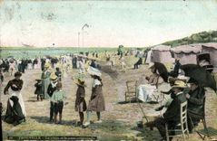 VINTAGE POSTCARD Trouville the beach and the pier walk