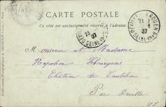 VINTAGE POSTCARD Trouville on sea the beach seen from of the terrace of the hotel of bets