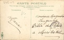 VINTAGE POSTCARD Trouville boards in front of the Eden