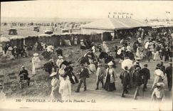 VINTAGE POSTCARD Trouville the beach and boards