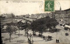 VINTAGE POSTCARD Trouville quays the Drum and the casino