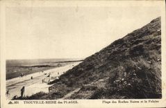 VINTAGE POSTCARD Trouville Queen of the beaches beach of the black rocks and cliff