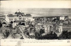 CPA Trouville Sur Mer Vue a vol d'oiseau sur le casino municipal et les jetees
