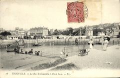 VINTAGE POSTCARD Trouville the vat of Deauville has low tide