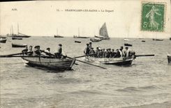 CPA Grandcamp les Bains Le Depart Bateaux