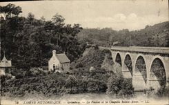 CPA Grimbosq Le viaduc et la chapelle Sainte Anne 