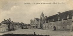 VINTAGE POSTCARD Guibray the Place of the Mathilde Queen and the Notre Dame Church