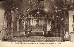 CPA Honfleur Interieur de la Chapelle de Notre Dame De Grace