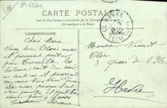 Estuario de Honfleur de la POSTAL de la VENDIMIA del faro del seno