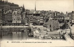 CPA Honfleur La Lieutenance et Quai Sainte Catherine