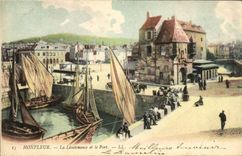 CPA Honfleur La Lieutenance et le Port Bateaux