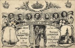 VINTAGE POSTCARD Honfleur Souvenir of the crowning of Notre Dame de Grace