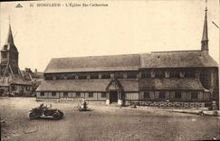 CPA Honfleur L'Eglise Ste Catherine Automobile