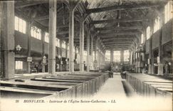 VINTAGE POSTCARD Interior Honfleur of the Church co. Catherine