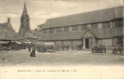 CPA Honfleur L'Eglise Saint Catherine et le Marche