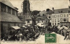 CPA Honfleur L'Eglise Saint Catherine et le Marche