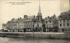 VINTAGE POSTCARD Honfleur Holy Quay and Eglise Etienne Museum of the Honfleur Old man