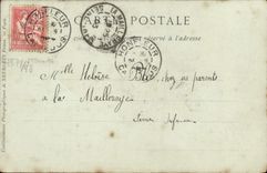 POSTAL Honfleur de la VENDIMIA el lugar del mercado y de la iglesia Sainte Catherine