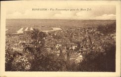 VINTAGE POSTCARD Honfleur Panoramic View taken of the Pretty Mount