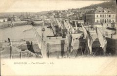 VINTAGE POSTCARD Honfleur Overall picture Boats