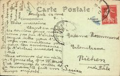 VINTAGE POSTCARD Honfleur Houlgate seen of the mouth of Divine the Boat