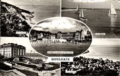 CPM Houlgate Les falaises Les regates Le golf miniature Vue generale