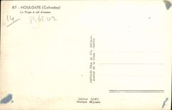 POSTAL Houlgate de la VENDIMIA que la playa como el cuervo vuela