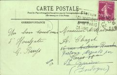 POSTAL Houlgate de la VENDIMIA la playa y el casino