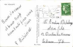 POSTAL MODERNA la oveja del pastor de la opinión de barcos de navegación de Houlgate la playa tiene alta marea el molino de Landry