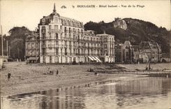 Hotel de Houlgate Imbert de la POSTAL de la VENDIMIA visto de la playa