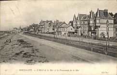 POSTAL Houlgate de la VENDIMIA el hotel del mar y la caminata del mar