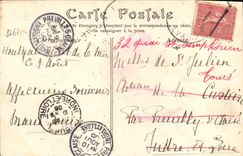 POSTAL Houlgate de la VENDIMIA el hotel del mar y la caminata del mar