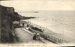 VINTAGE POSTCARD Hennequeville Descent of the Baths