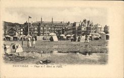 VINTAGE POSTCARD Trouville Beach and the Hotel of Paris