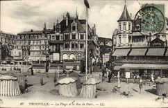 VINTAGE POSTCARD Trouville the Beach and the Street of Paris