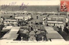 CPA Trouville La Plage vue prise de l'Hotel de Paris 