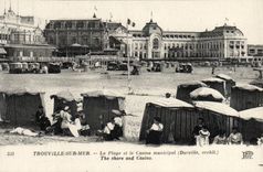 VINTAGE POSTCARD Trouville on Sea the Beach and the municipal Casino